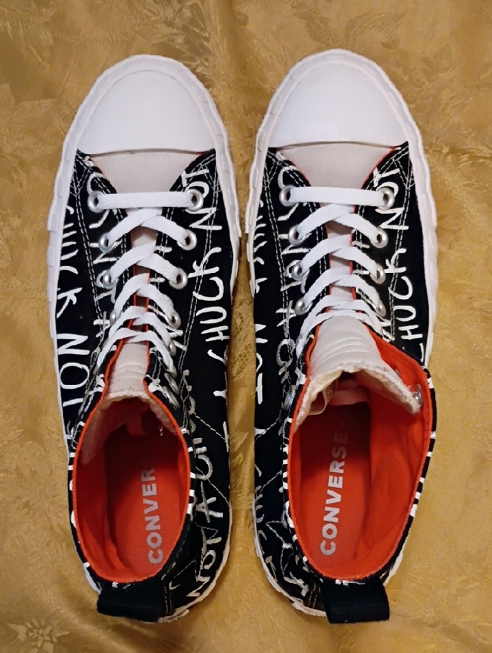 CONVERSE All Star Black High-Top Graffiti Embroidery Men's 10.0 Women's 12.0 - Picture 7 of 13